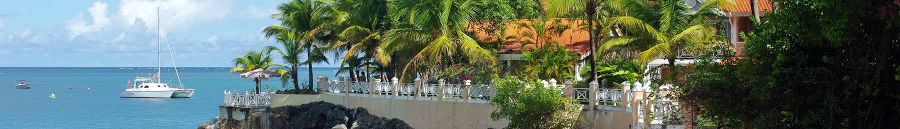 Tobago coastal lookout and Caribbean water